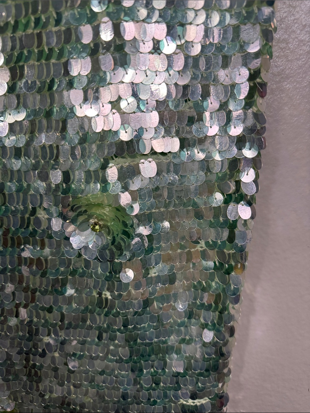 Retrofete Ines Sequin Dress in Pistachio - Picture 13 of 16